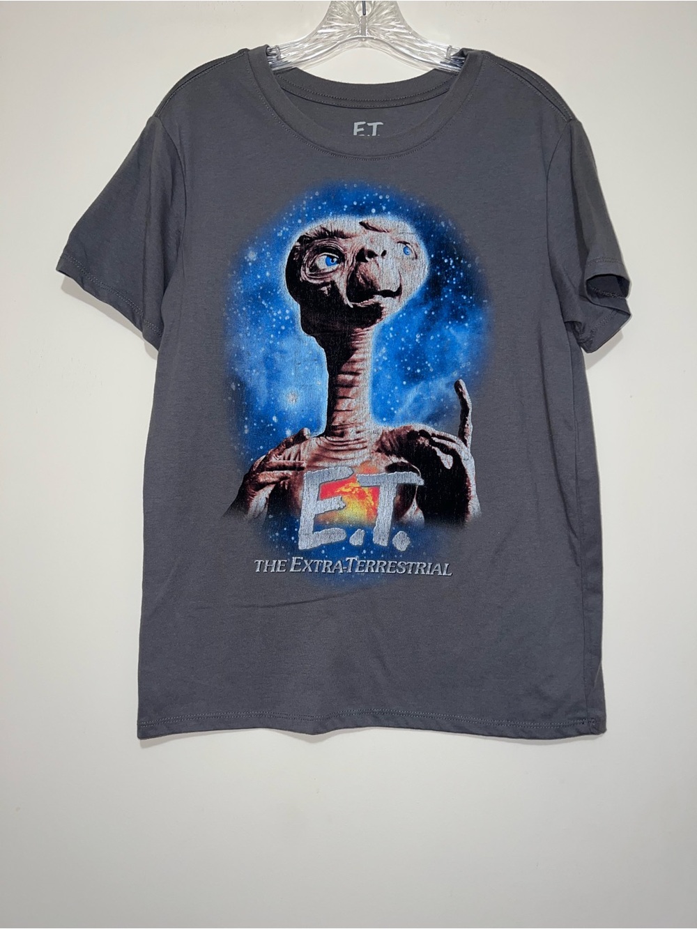 E.T. The Extra-Terrestrial Gray Graphic T-Shirt Women's Size M ~ Worn Once!